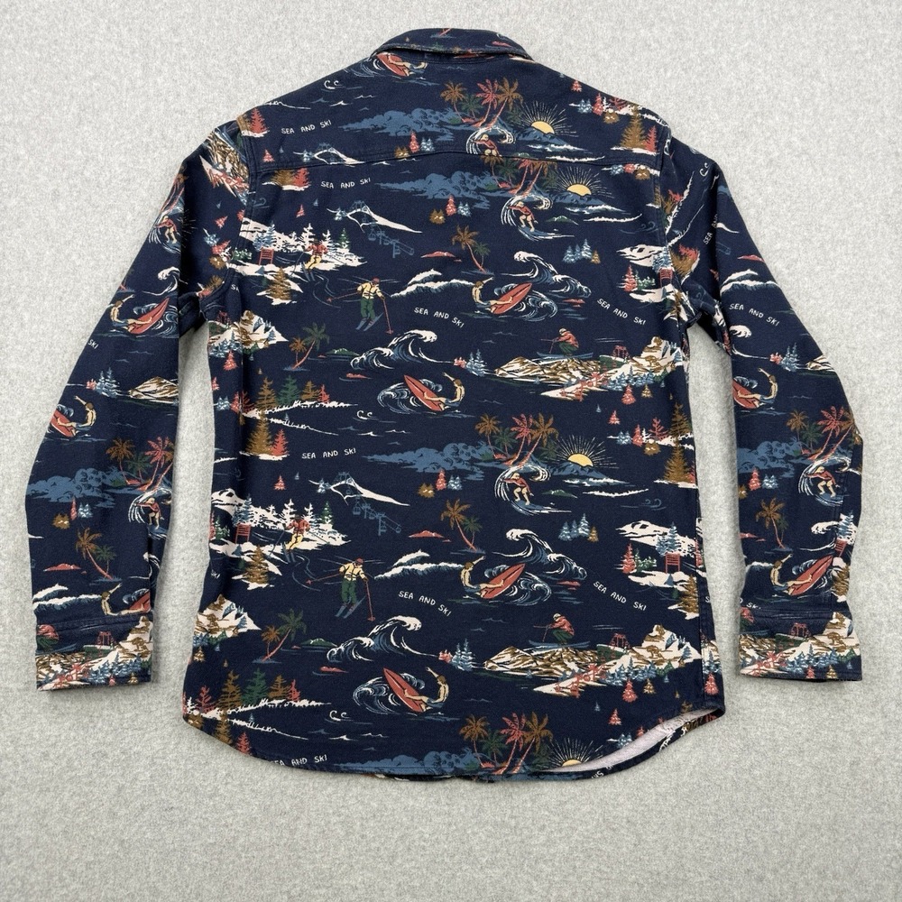 Faherty Shirt Mens Small‎ Blue Super Brushed Flannel Sea To Ski Print Button Up - Picture 7 of 12